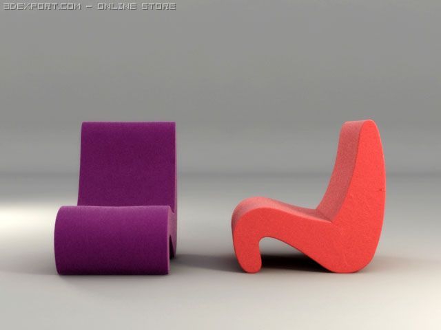 armchair vitra amoebe 3D Model .c4d .max .obj .3ds .fbx .stl .blend 