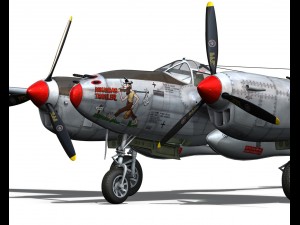 lockheed p38j lightning arkansas traveler 3D Model