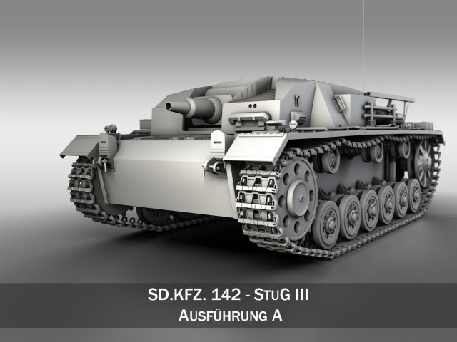 stug iii - ausf a Modelo 3D .c4d .max .obj .3ds .fbx .stl .blend 