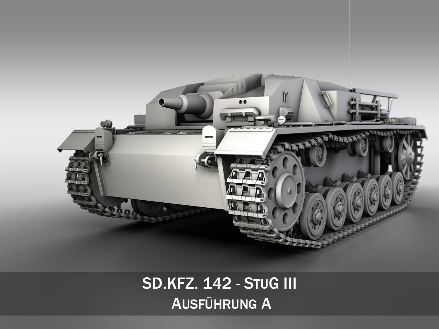 stug iii - ausf a 3D Model .c4d .max .obj .3ds .fbx .stl .blend 