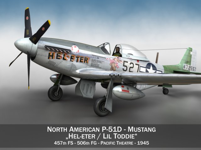 north american p 51d - heleter Modelo 3D .c4d .max .obj .3ds .fbx .stl .blend 