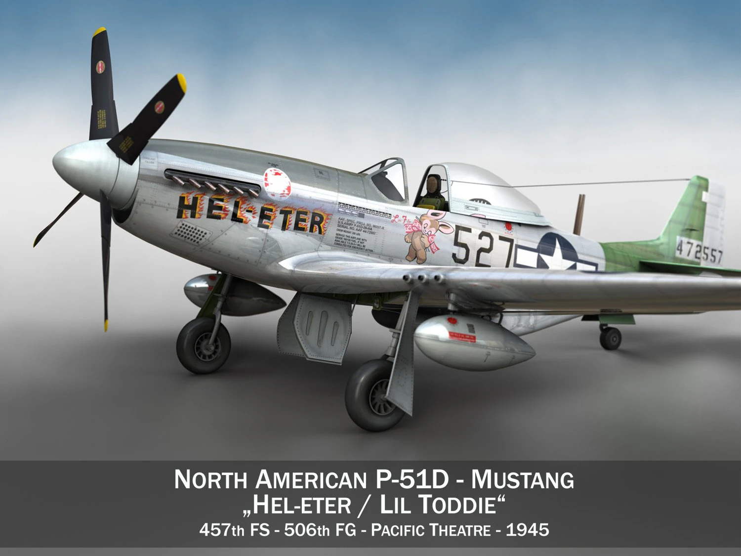 north american p 51d - heleter 3D Model .c4d .max .obj .3ds .fbx .stl .blend 