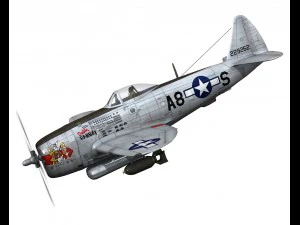 republic p47 thunderbolt - daddy rabbit 3D Model