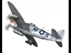 republic p47 thunderbolt - daddy rabbit 3D Model