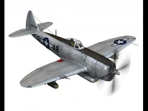 republic p47 thunderbolt - daddy rabbit 3D Model