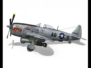 republic p47 thunderbolt - daddy rabbit 3D Model