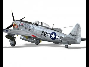 republic p47 thunderbolt - daddy rabbit 3D Model