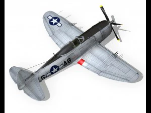 republic p47 thunderbolt - daddy rabbit 3D Model