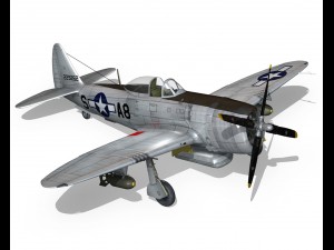 republic p47 thunderbolt - daddy rabbit Modello 3D