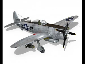 republic p47 thunderbolt - daddy rabbit 3D Model
