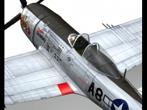 republic p47 thunderbolt - daddy rabbit 3D Model