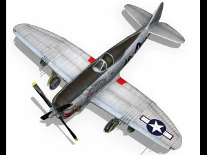 republic p47 thunderbolt - daddy rabbit 3D Model