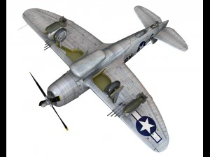 republic p47 thunderbolt - daddy rabbit 3D Model