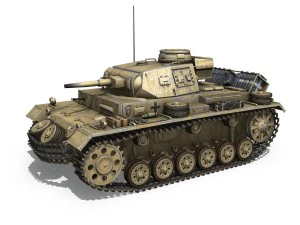 pzkpfw iii - ausfg - dak - 211 3D Model