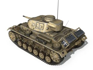 pzkpfw iii - ausfg - dak - 211 3D Model