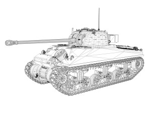 sherman mk vc firefly - carole Modello 3D