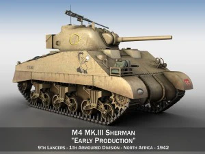 M4 Sherman MKIII, fr&uuml;he Produktion 3D Modell