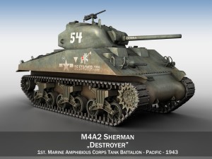 m4a2 sherman - destroyer 3D Model