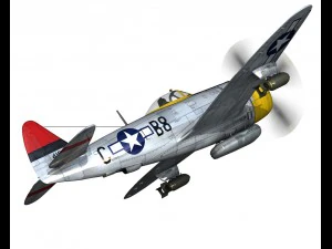 republic p-47d thunderbolt chief seattle 3D Model