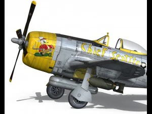 republic p-47d thunderbolt chief seattle 3D Model