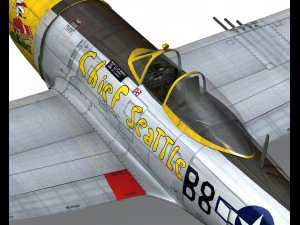 republic p-47d thunderbolt chief seattle 3D Model