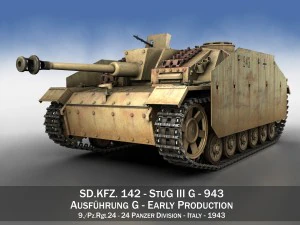 Stug III Ausf G 943, fr&uuml;he Produktion 3D Modell