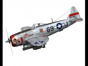 republic p-47d thunderbolt ski u mah 3D Model