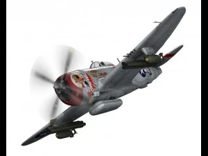 republic p-47d thunderbolt ski u mah 3D Model