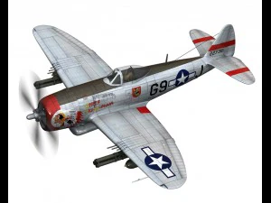 republic p-47d thunderbolt ski u mah 3D Model