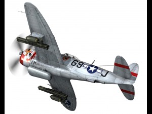 republic p-47d thunderbolt ski u mah 3Dモデル