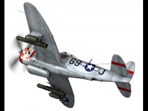 republic p-47d thunderbolt ski u mah 3D Model