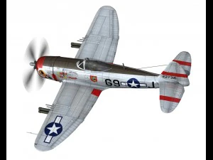 republic p-47d thunderbolt ski u mah 3D Model
