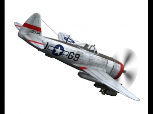 republic p-47d thunderbolt ski u mah 3Dモデル