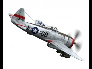 republic p-47d thunderbolt ski u mah 3D Model