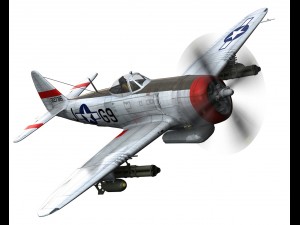 republic p-47d thunderbolt ski u mah 3Dモデル