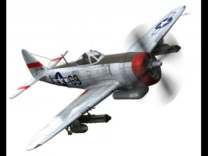 republic p-47d thunderbolt ski u mah 3D Model