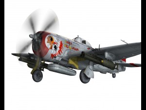 republic p-47d thunderbolt ski u mah 3Dモデル