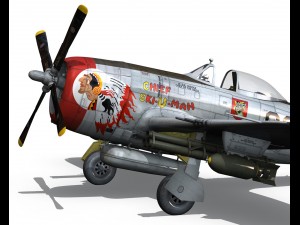 republic p-47d thunderbolt ski u mah 3Dモデル