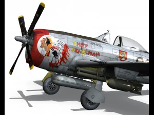 republic p-47d thunderbolt ski u mah 3D Model