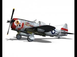 republic p-47d thunderbolt ski u mah 3D Model
