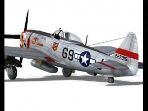 republic p-47d thunderbolt ski u mah 3Dモデル