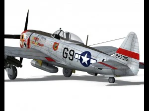 republic p-47d thunderbolt ski u mah 3D Model