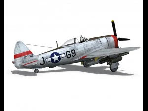 republic p-47d thunderbolt ski u mah 3D Model