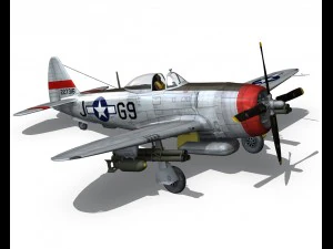 republic p-47d thunderbolt ski u mah 3D Model