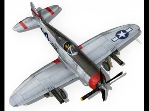 republic p-47d thunderbolt ski u mah 3D Model
