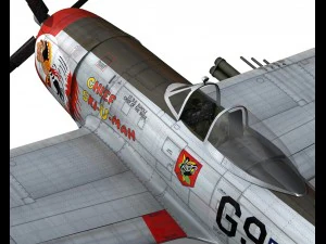 republic p-47d thunderbolt ski u mah 3D Model
