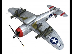 republic p-47d thunderbolt ski u mah 3Dモデル