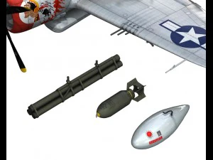 republic p-47d thunderbolt ski u mah 3D Model