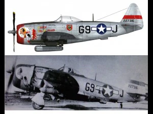republic p-47d thunderbolt ski u mah 3D Model