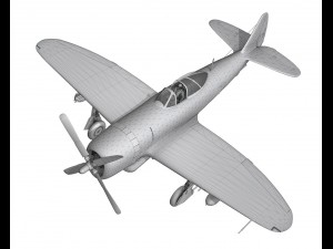 republic p-47d thunderbolt ski u mah 3Dモデル
